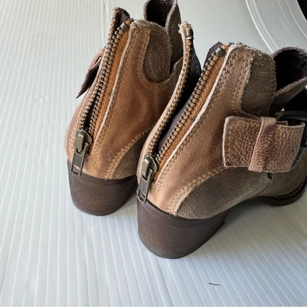 Rebels Taupe and Brown Ankle Booties